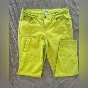 Jaclyn Smith Neon Yellow Skinny Jeans